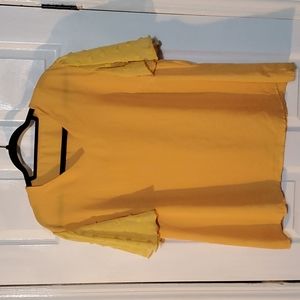 NWOT Shein Curve 2X Golden Yellow V-Neck Blouse